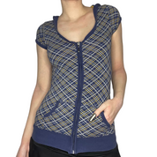 Y2K plaid zip up