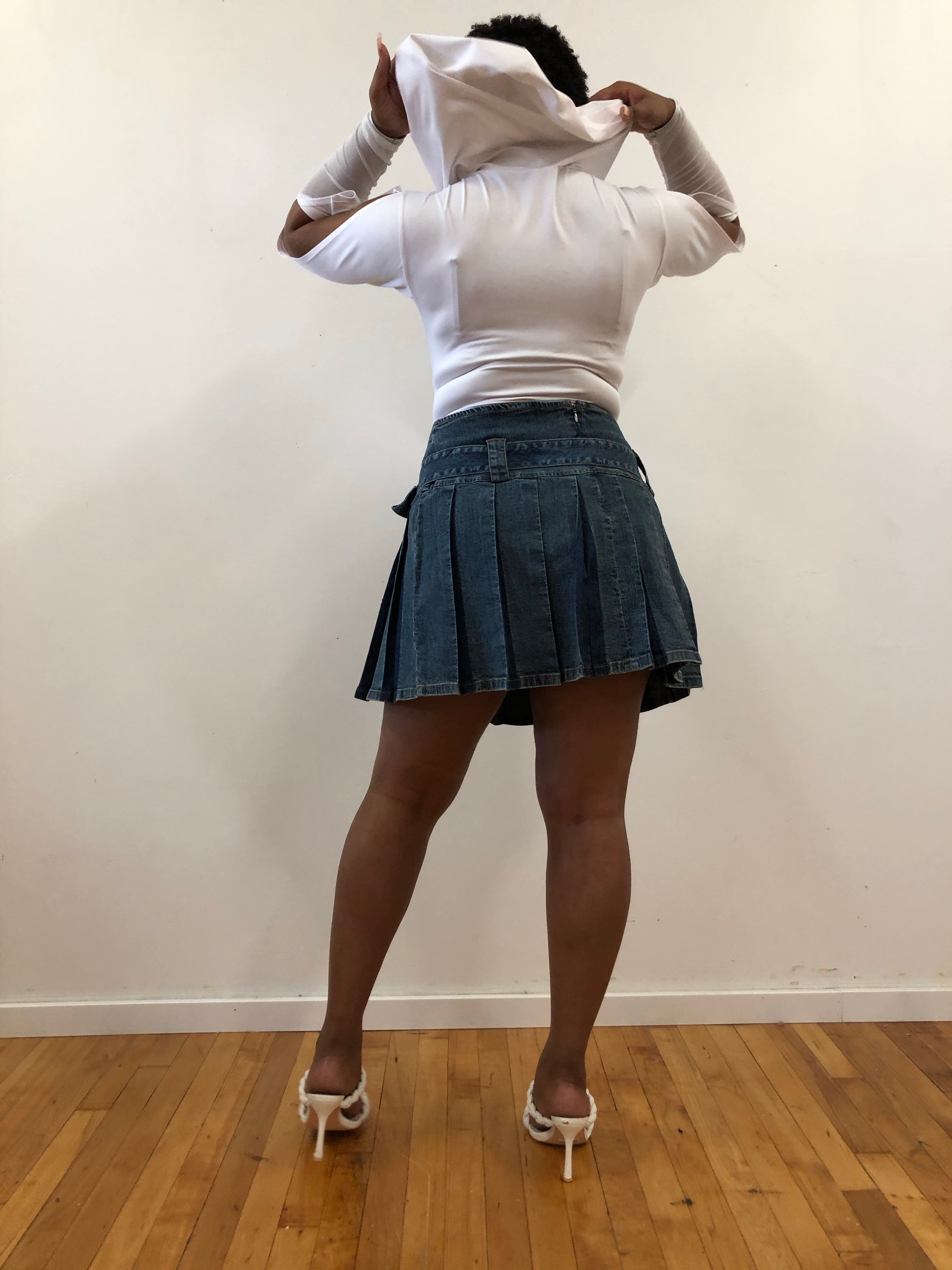 White cutout spanx hoodie