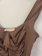 Mocha ruched midi