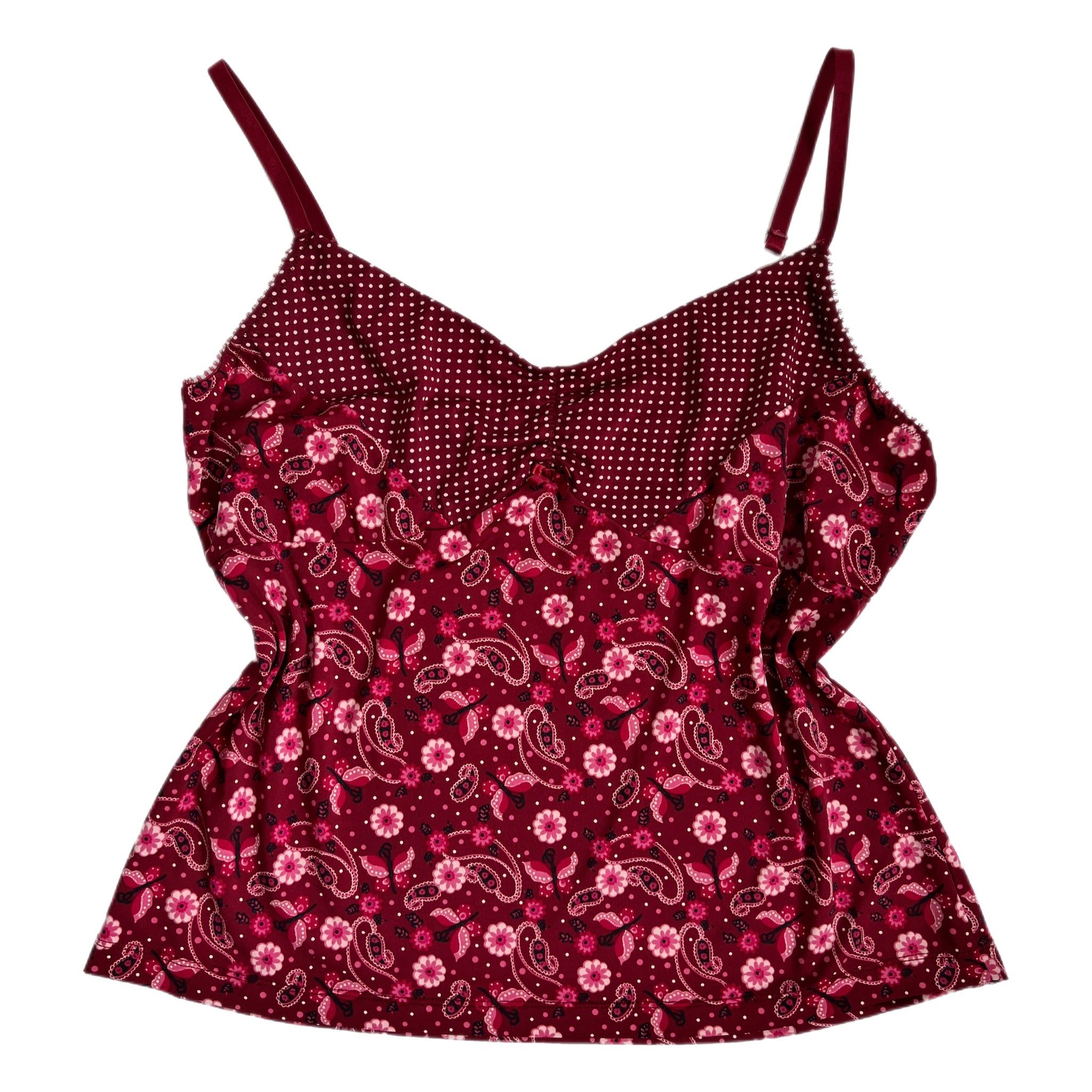 Maroon multi print cami
