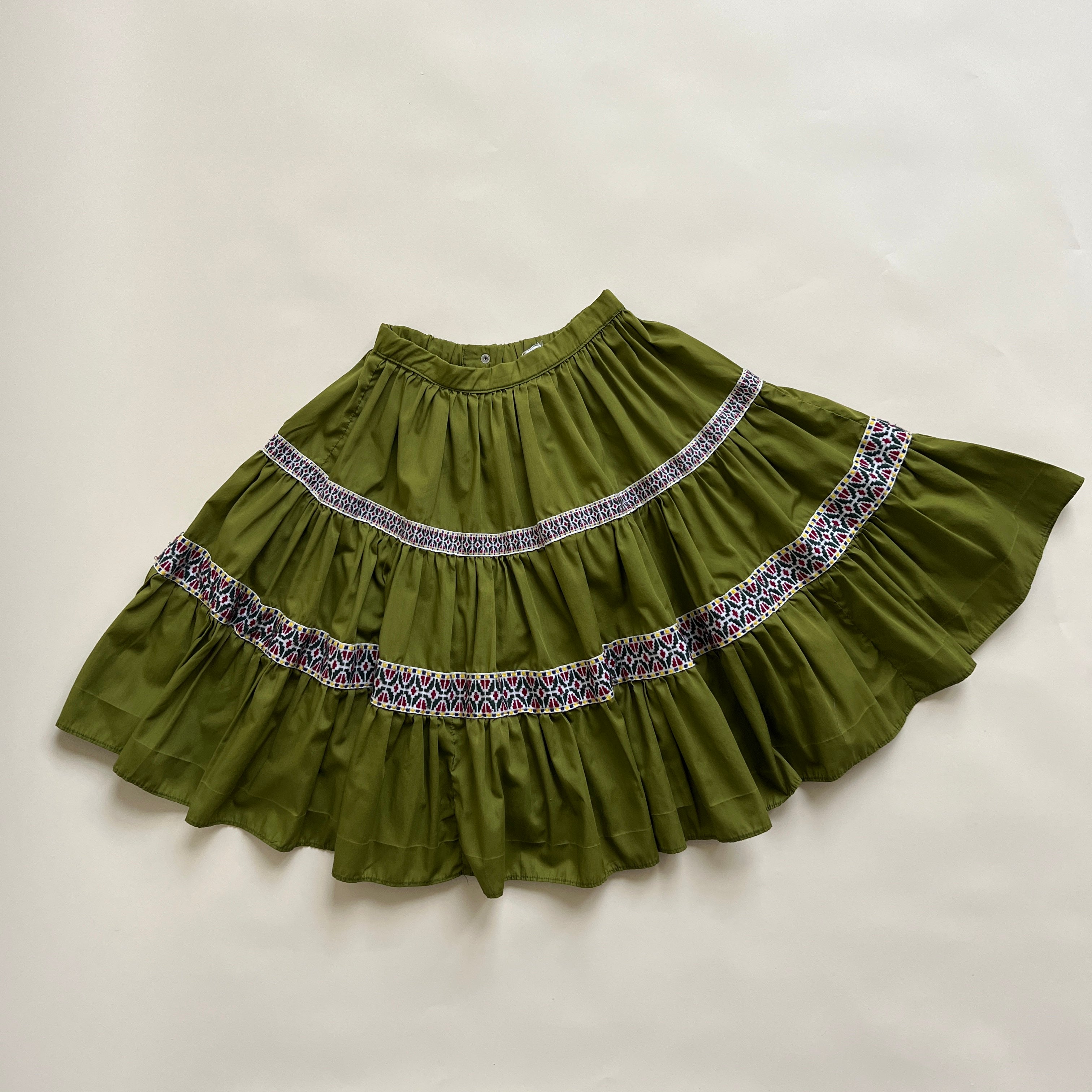 Vintage olive dancing skirt set 