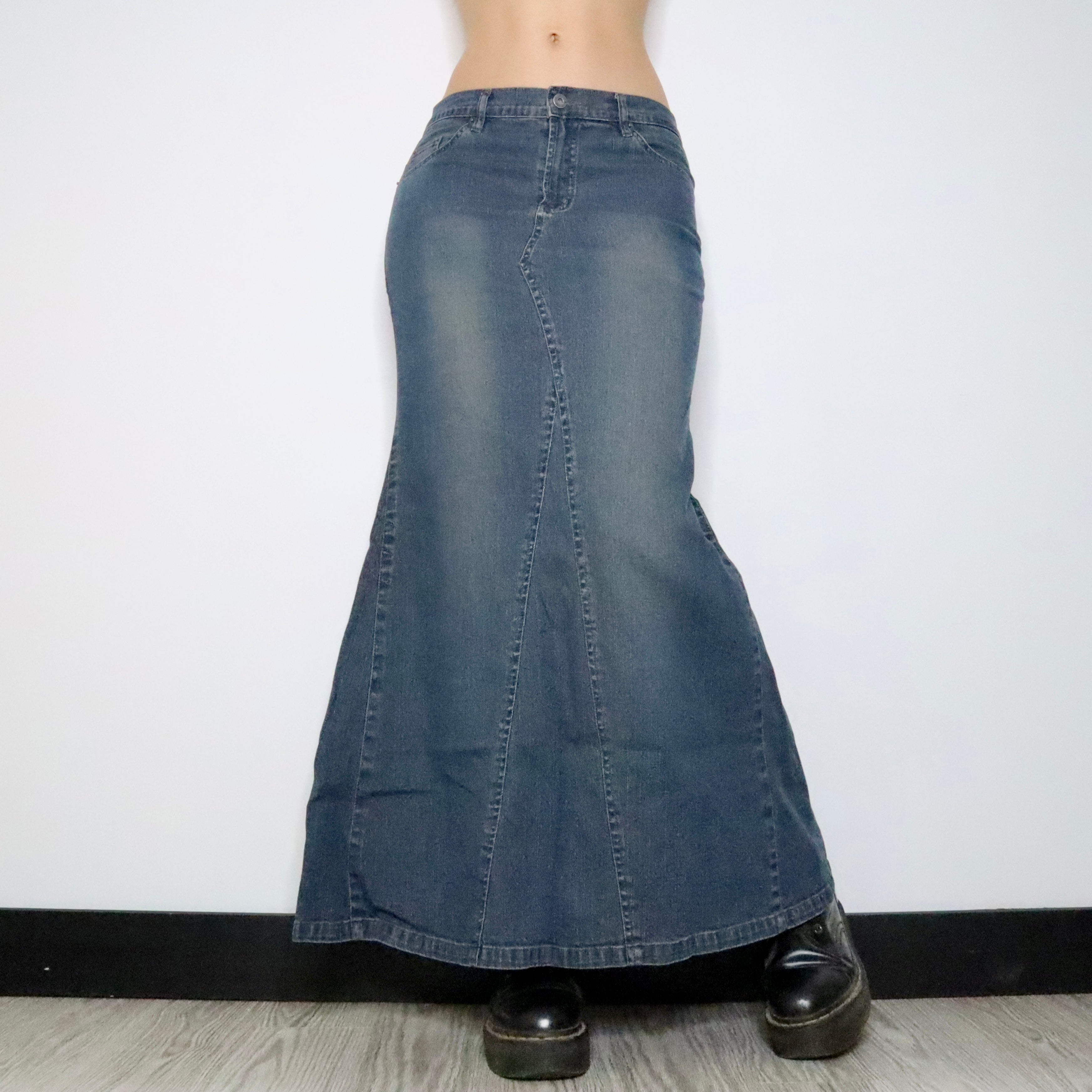 Mermaid Denim Maxi Skirt (Medium)