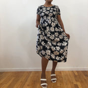 Black daisy dress