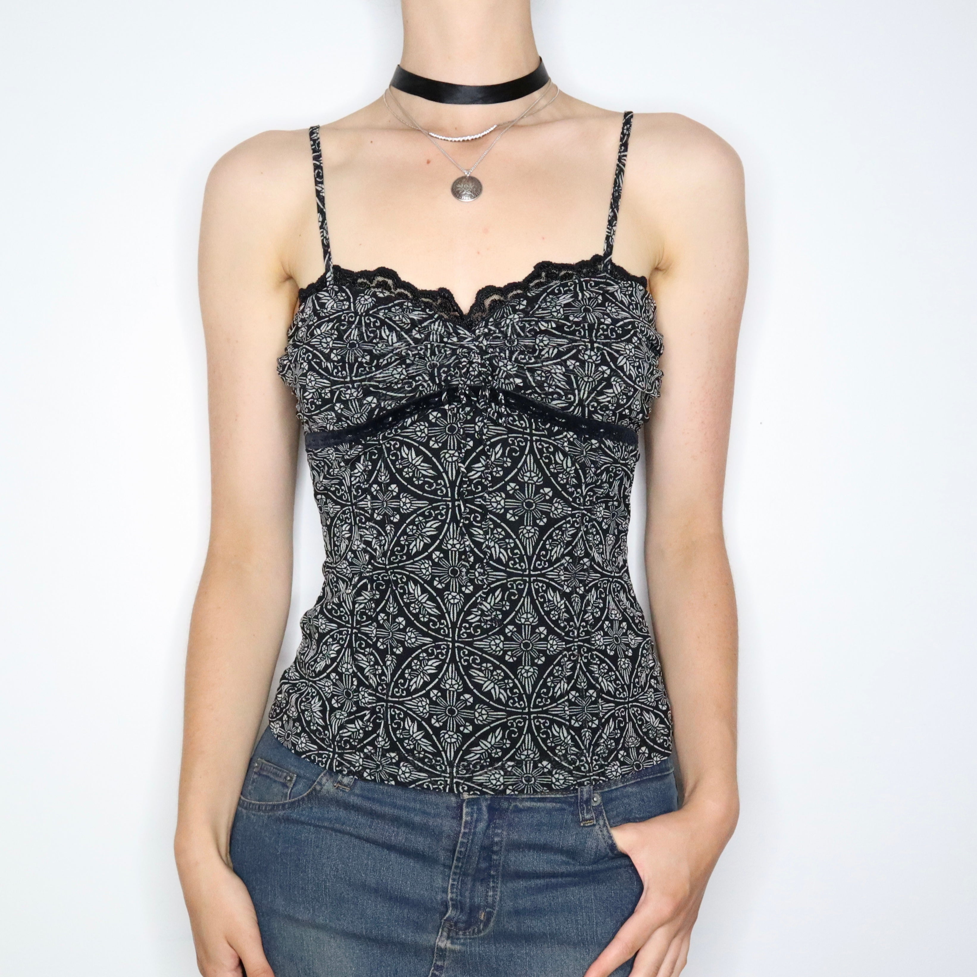 Y2K Mesh Print Camisole (S/M)