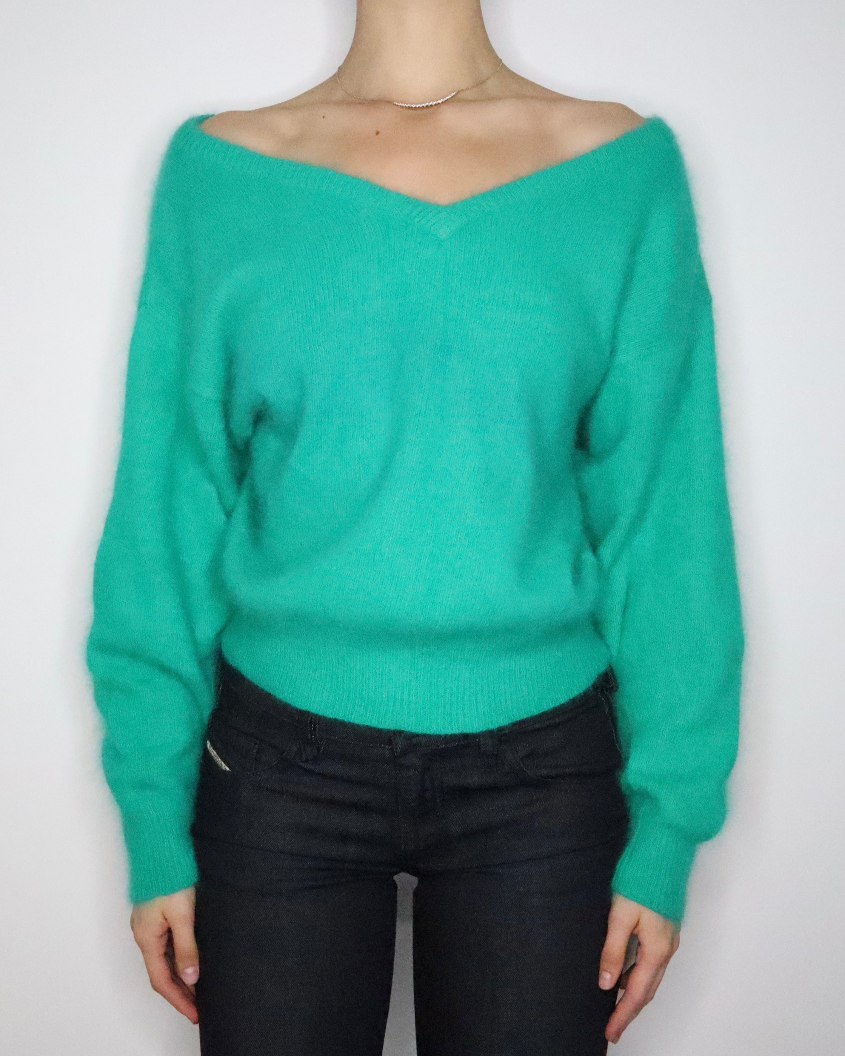 Kelly Green Slouchy Sweater (M-L) 