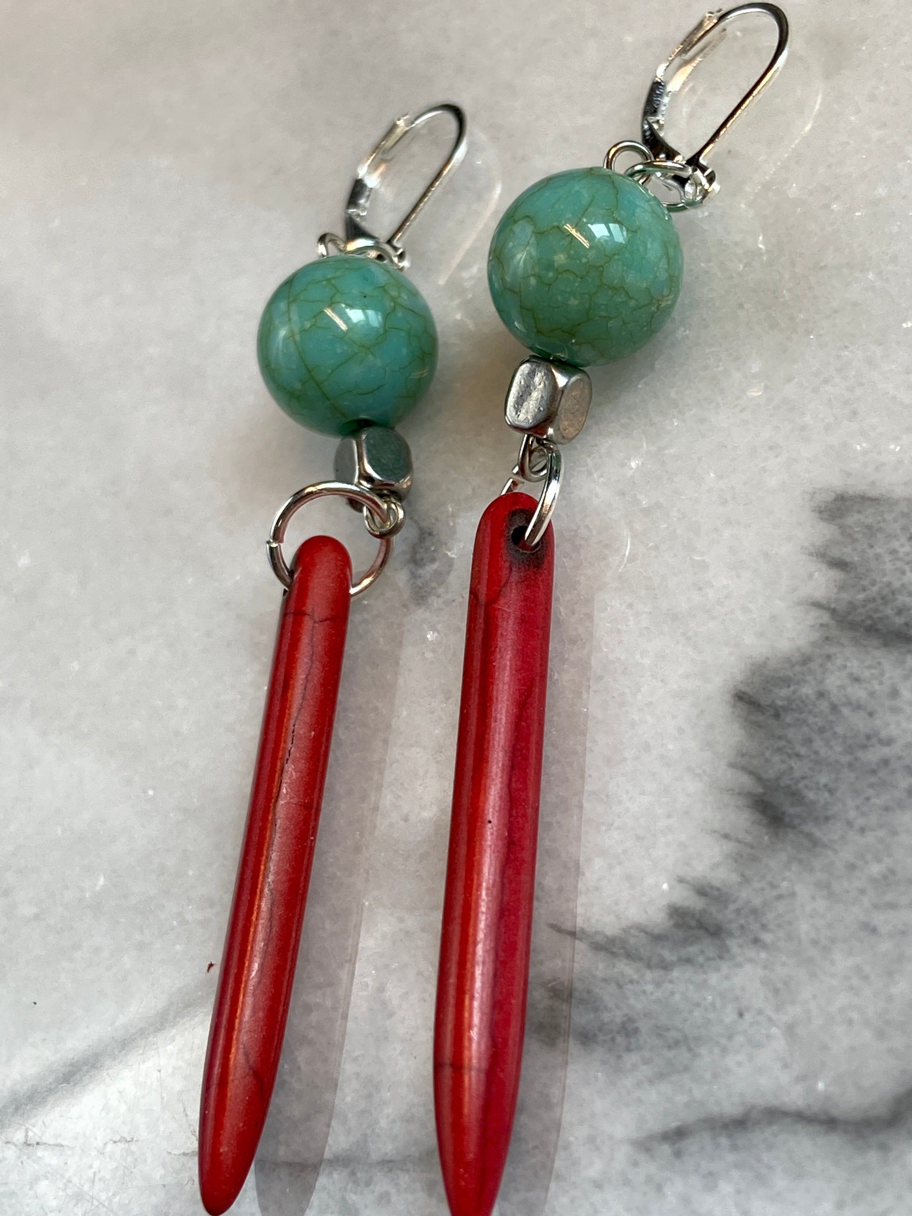 Red& blue earrings