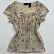 floral mesh milkmaid top