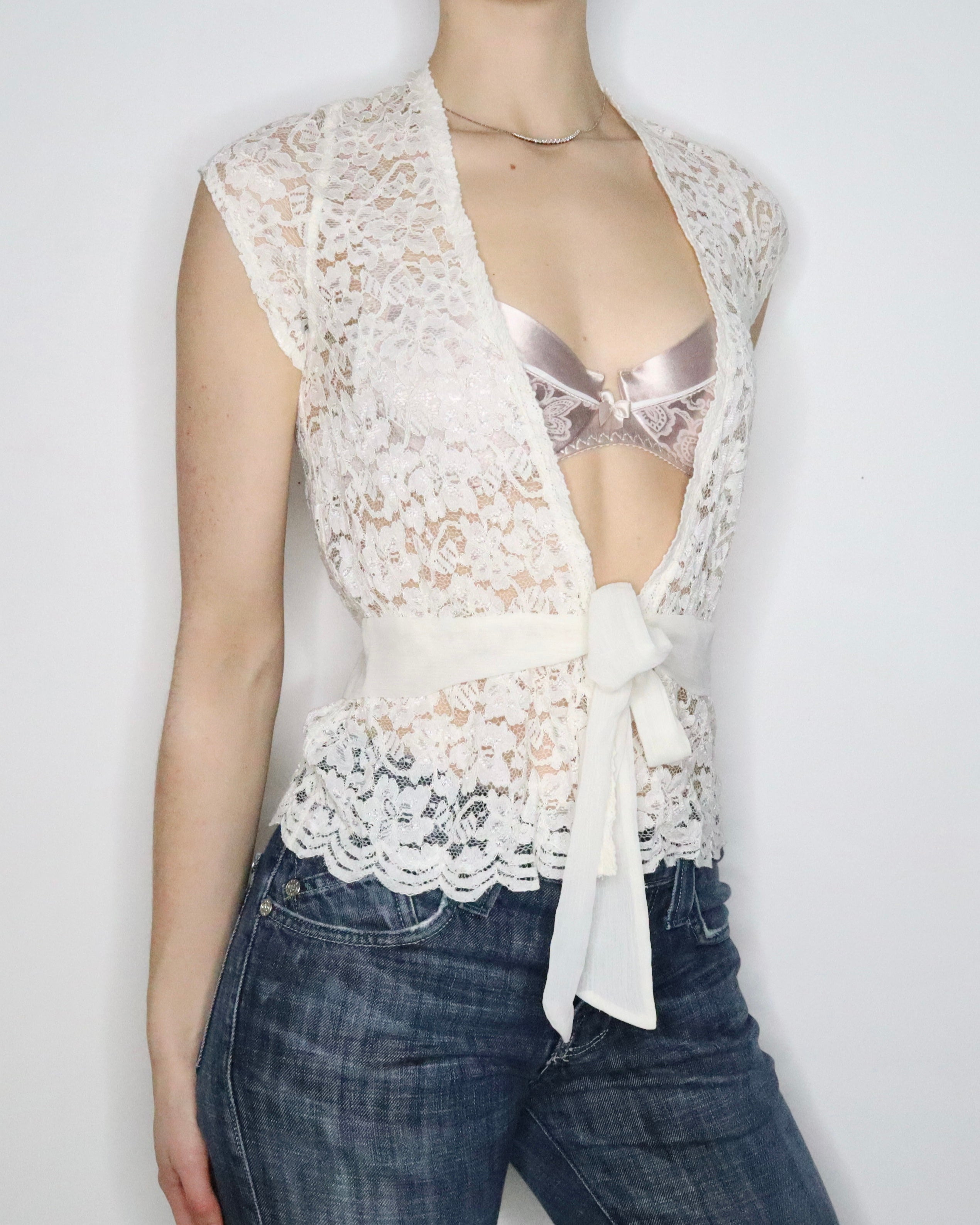 White Lace Blouse (Large) 