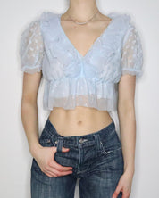 Pale Blue Babydoll Top (S/M) 