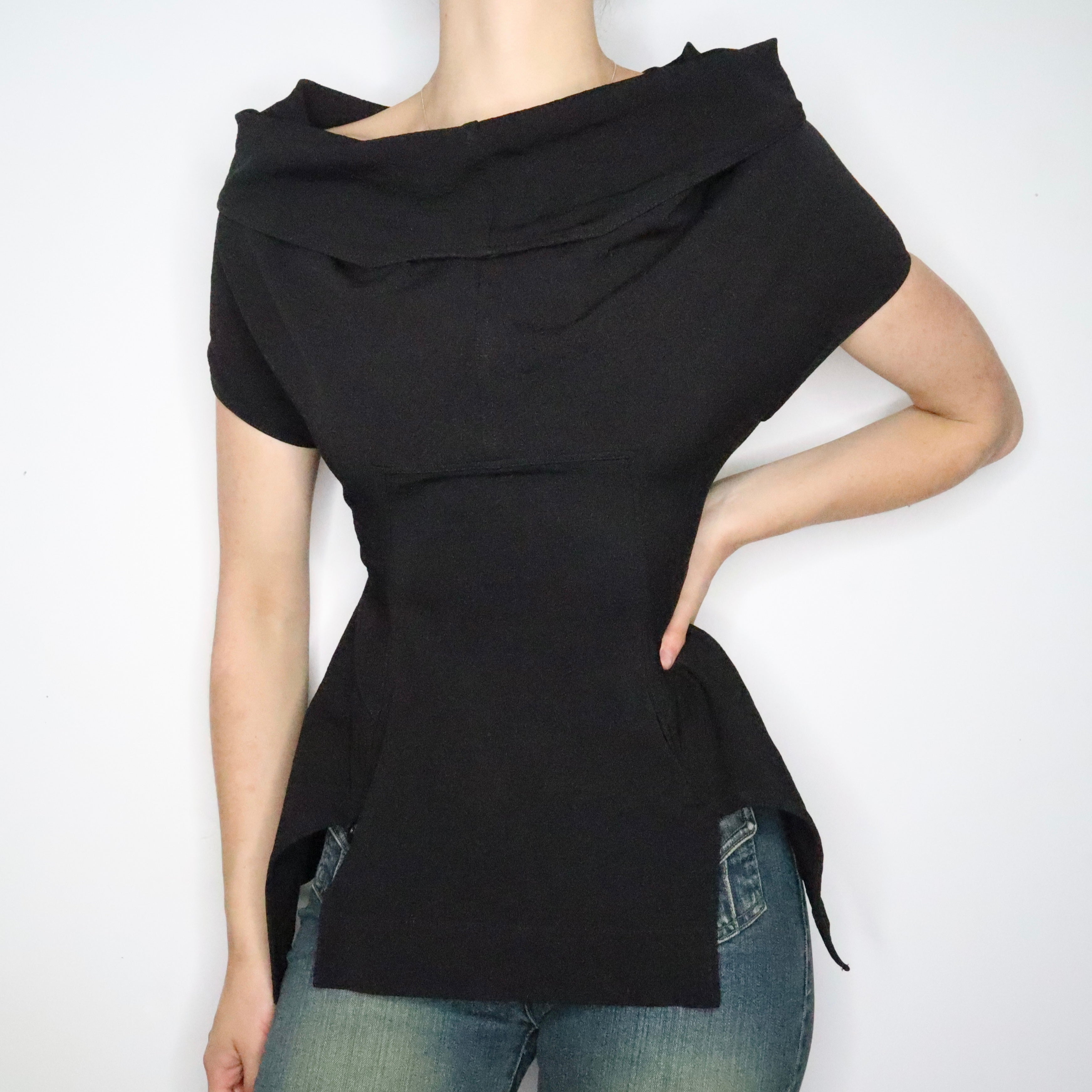 Rick Owens Black Structured Top (Medium)