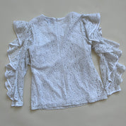 Lace ruffle sleeve blouse