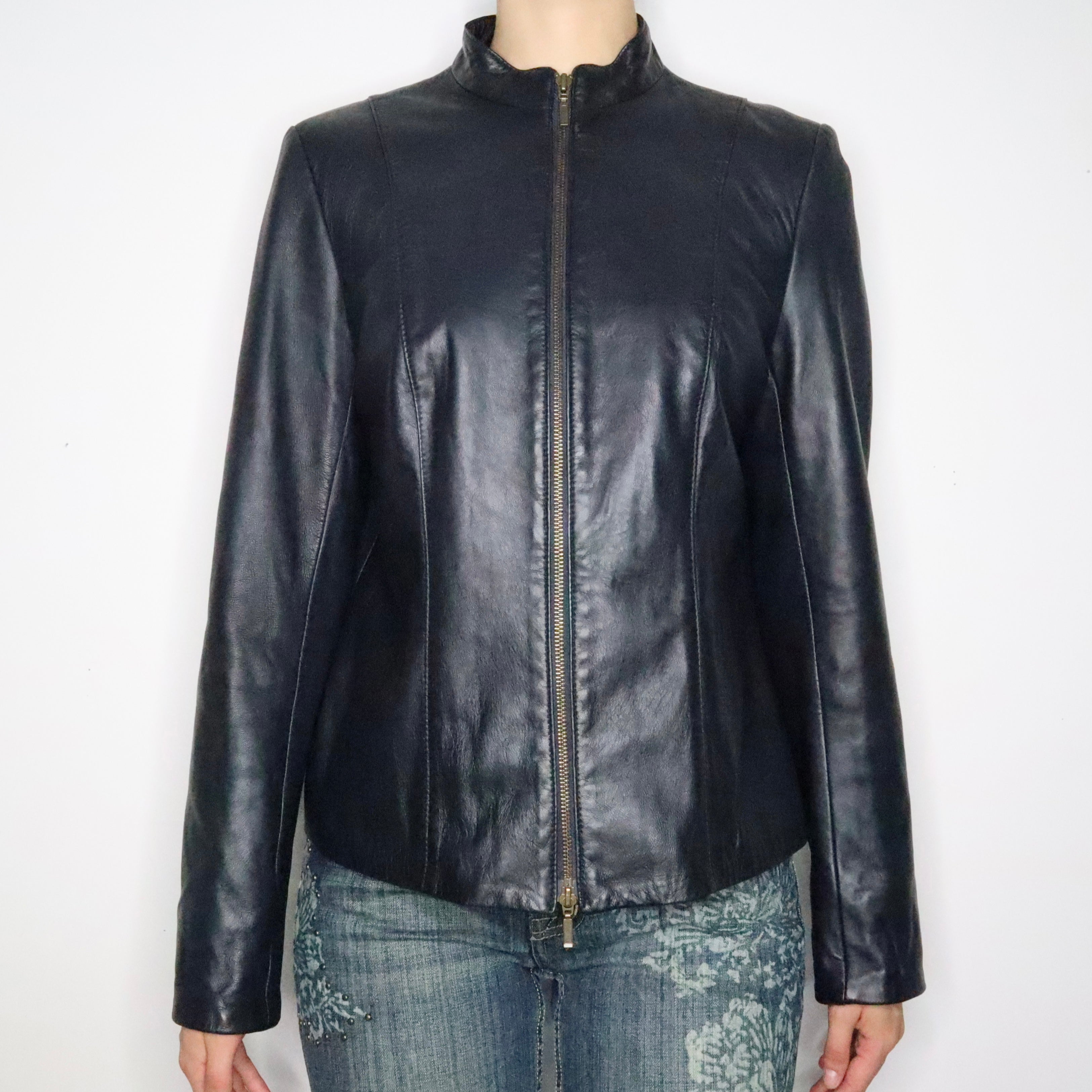 Italian Leather Moto Jacket (Large)