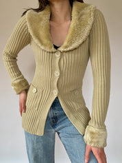 Y2K Faux Fur Cardigan