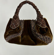 Fendi Brown Velvet Spy Bag