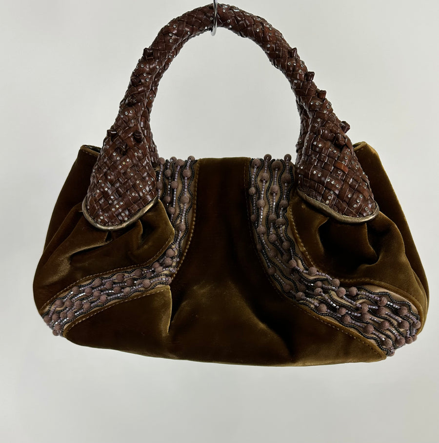 Fendi Brown Velvet Spy Bag