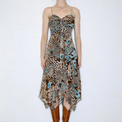 Y2K Print Midi Dress (S-M)