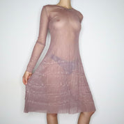 French Mauve Mesh Dress (Large)