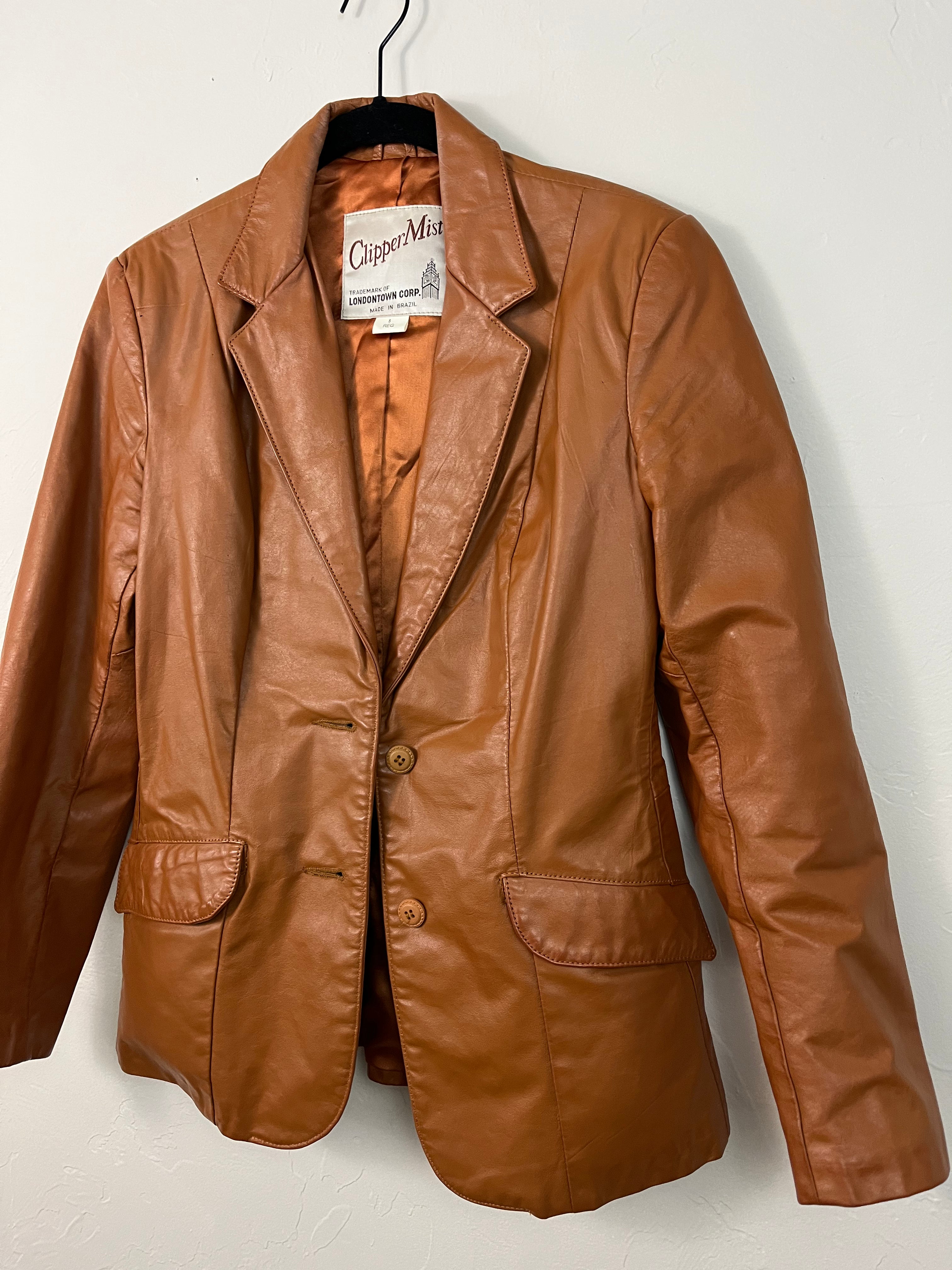 Copper Leather Blazer