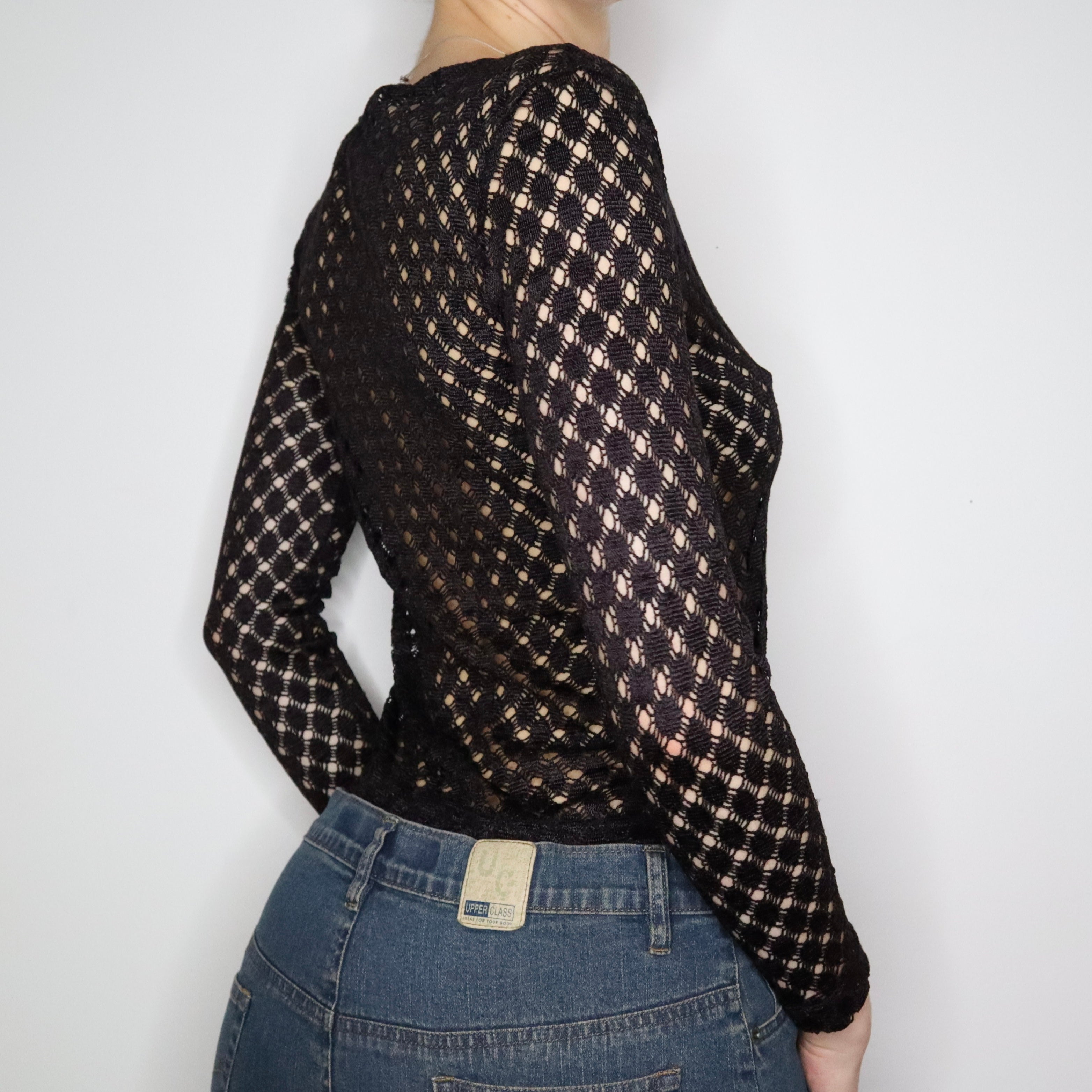 Whimsigoth Sheer Crochet Cardigan (Medium) 
