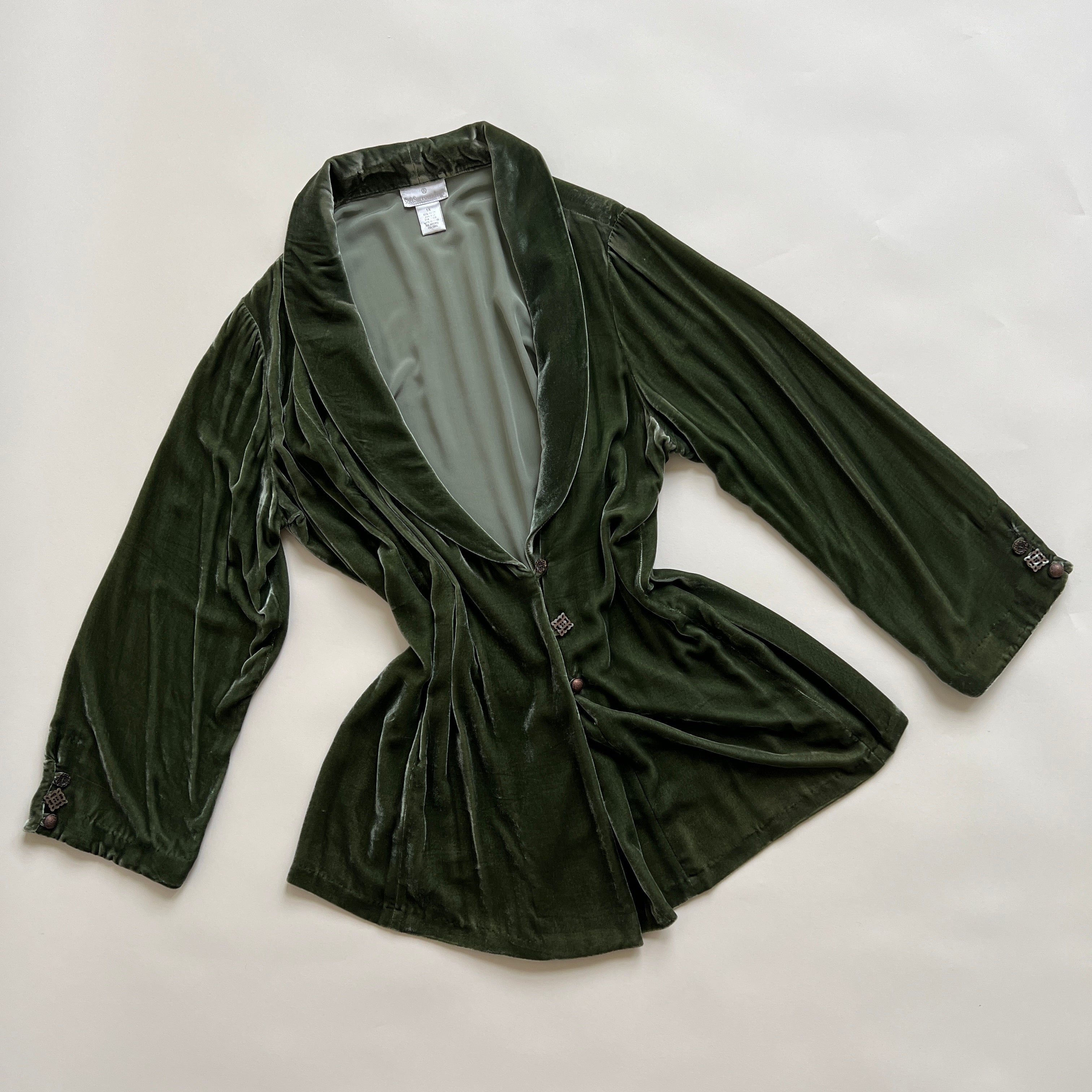 Vintage green velvet blazer