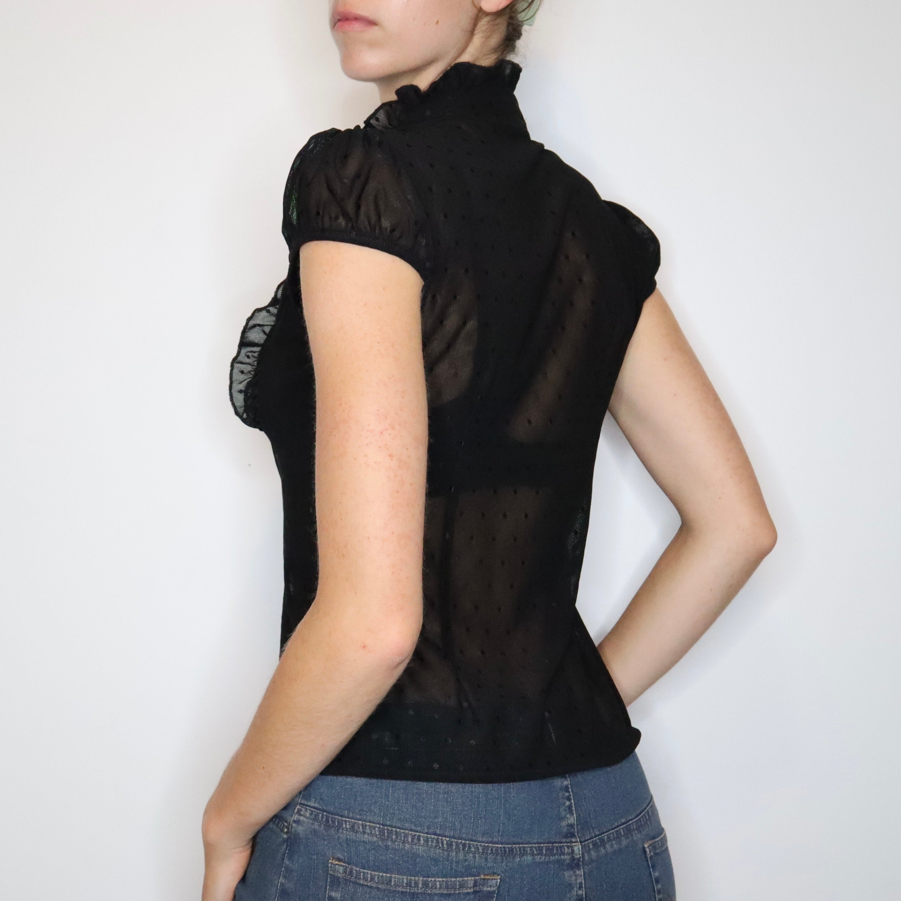 Black Mesh Blouse (S-M) 