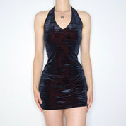 Textured Velvet Halter Dress (S-M) 