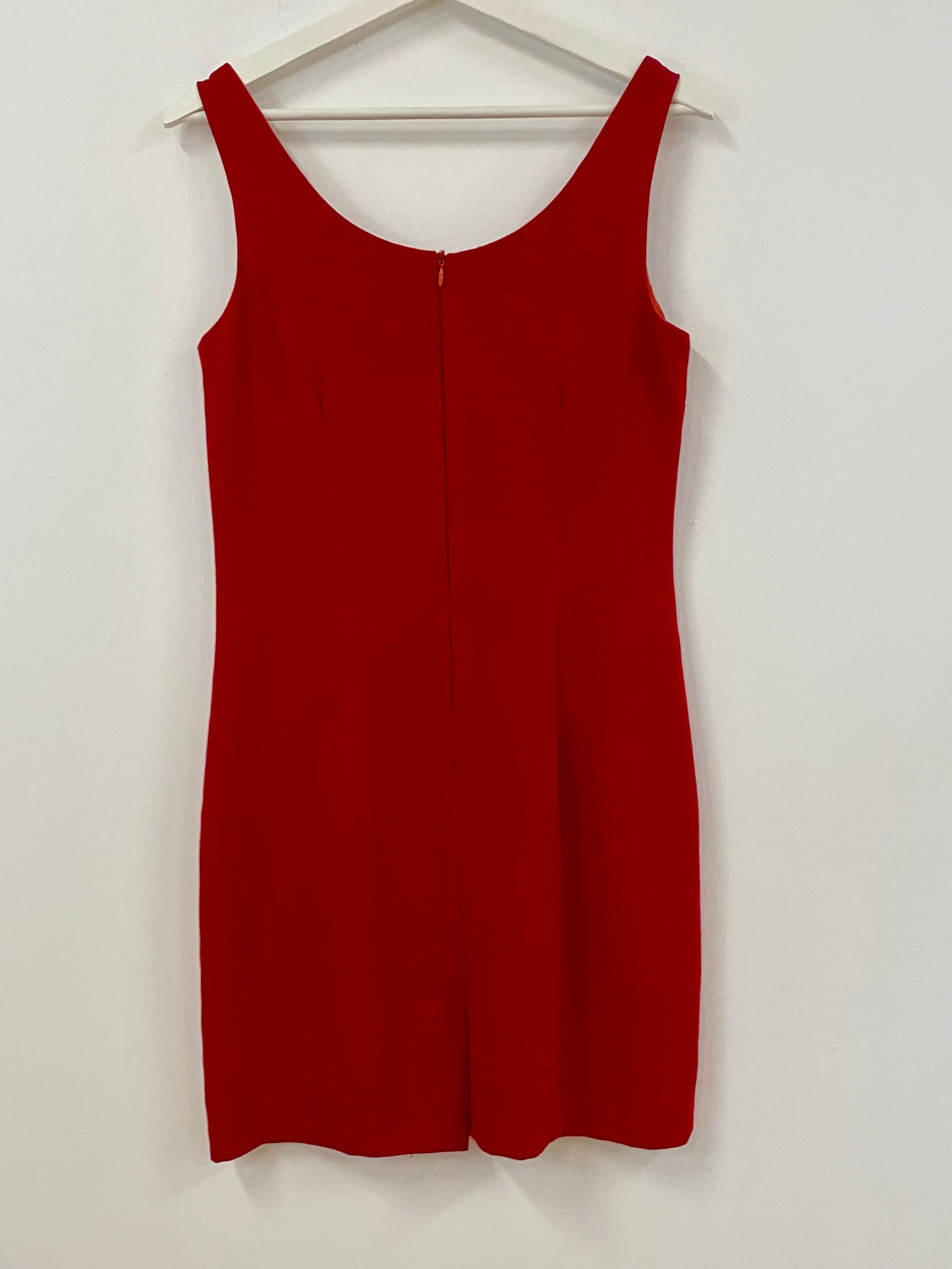 Red Rhinestone Buckle Dress