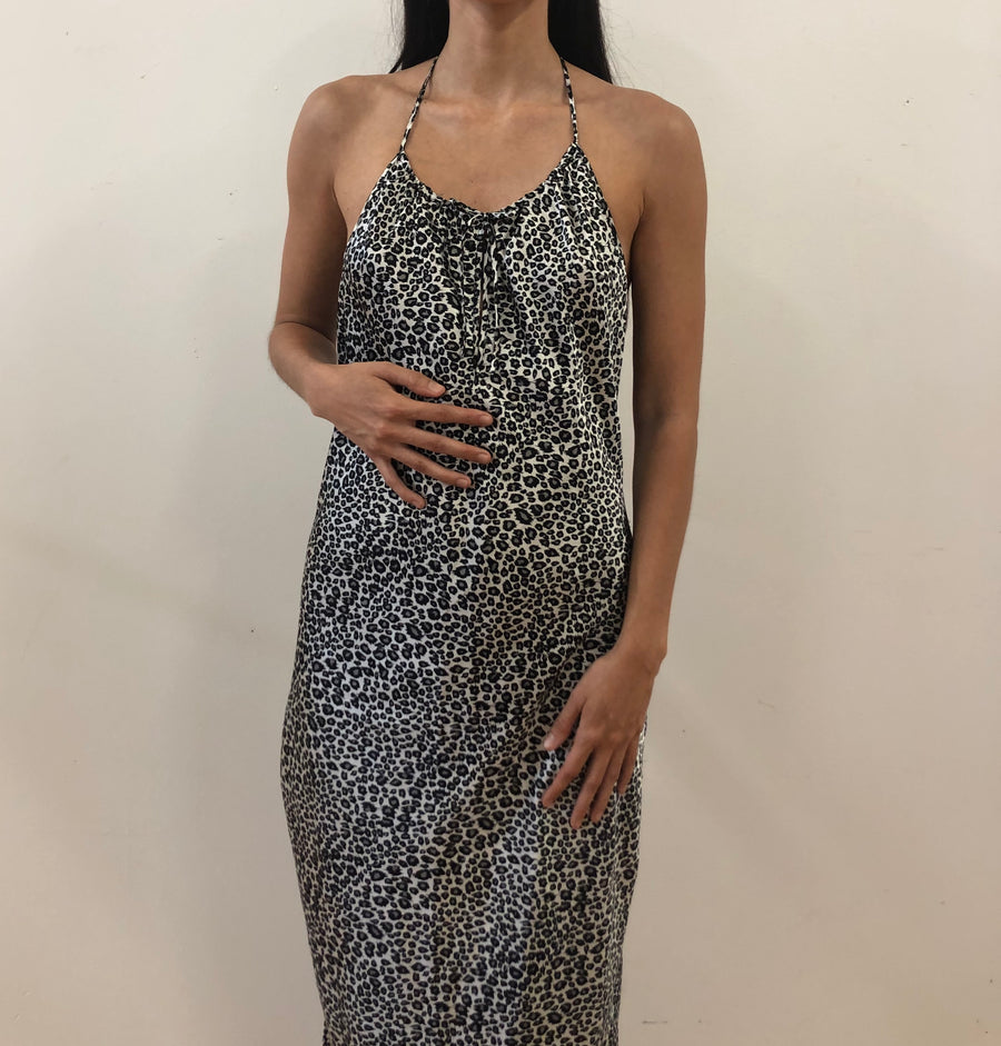 Cheetah print halter dress