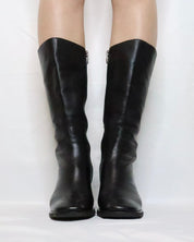 Black Leather Knee High Boots (6.5 US)