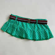 Belted teal swim skirt