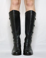 Knee High Black Leather Boots (7 US)