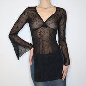 Whimsigoth Black Mesh Long Sleeve (S-M) 