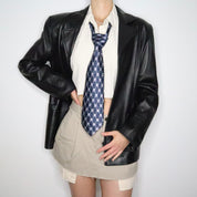 Black Leather Zip Up Jacket (L-XL)