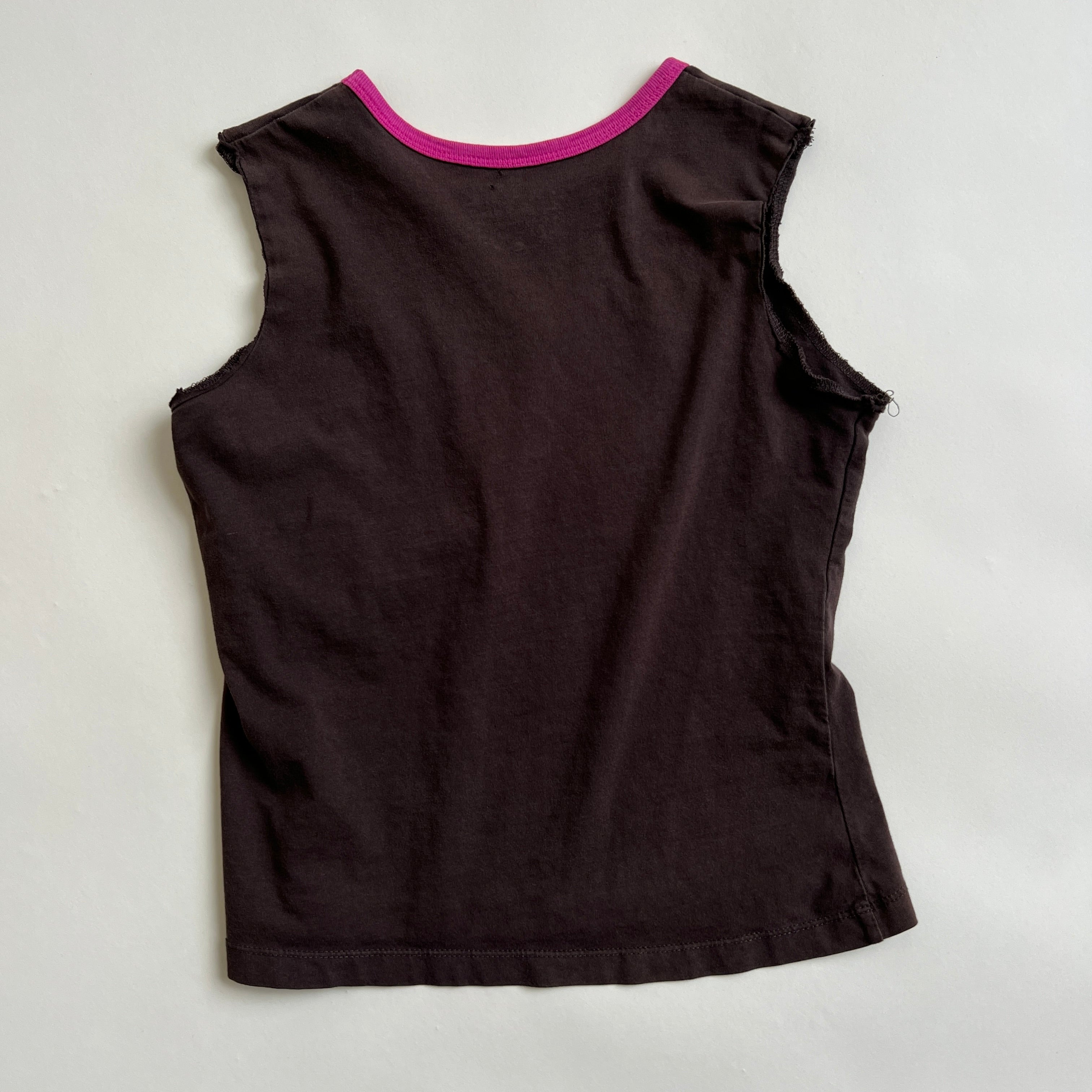 Y2k Brown butterfly tank
