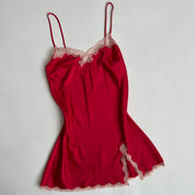 00s hot pink satin slip (S)