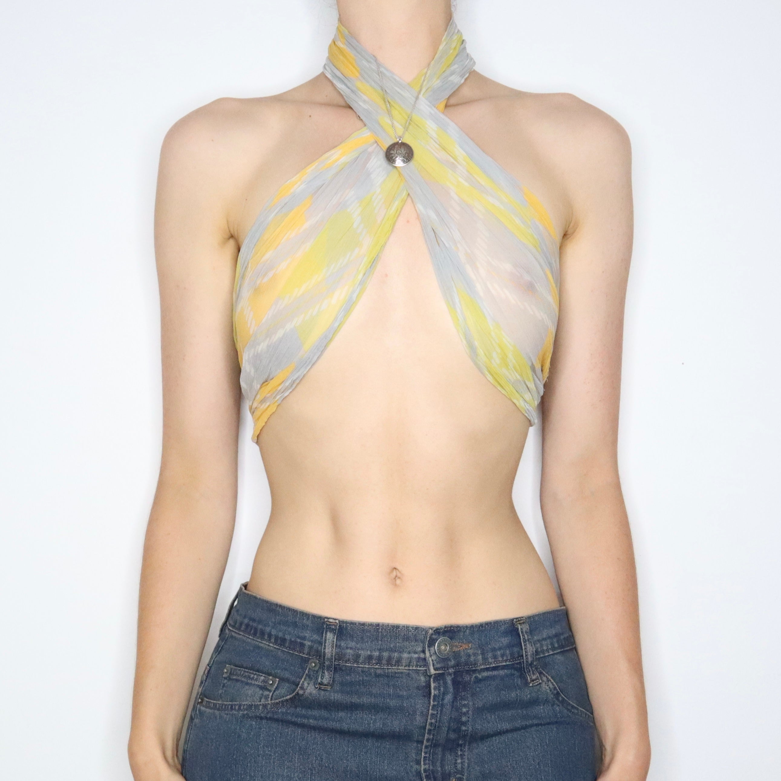 90s French Silk Chiffon Scarf