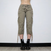 Khaki Green Cargo Capris (Medium) 