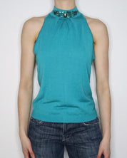 Italian Teal Knit Top (Large) 