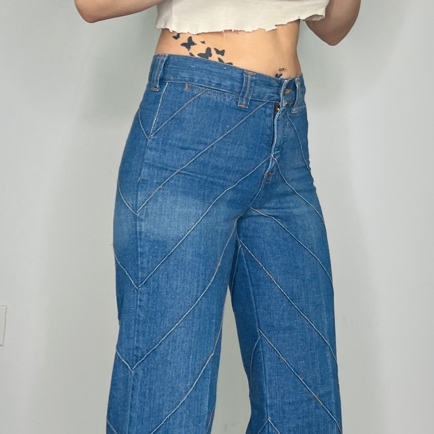 1970’s Chevron Denim Flares