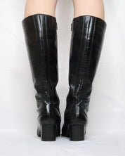 Black Knee High Leather Boots (8 US)