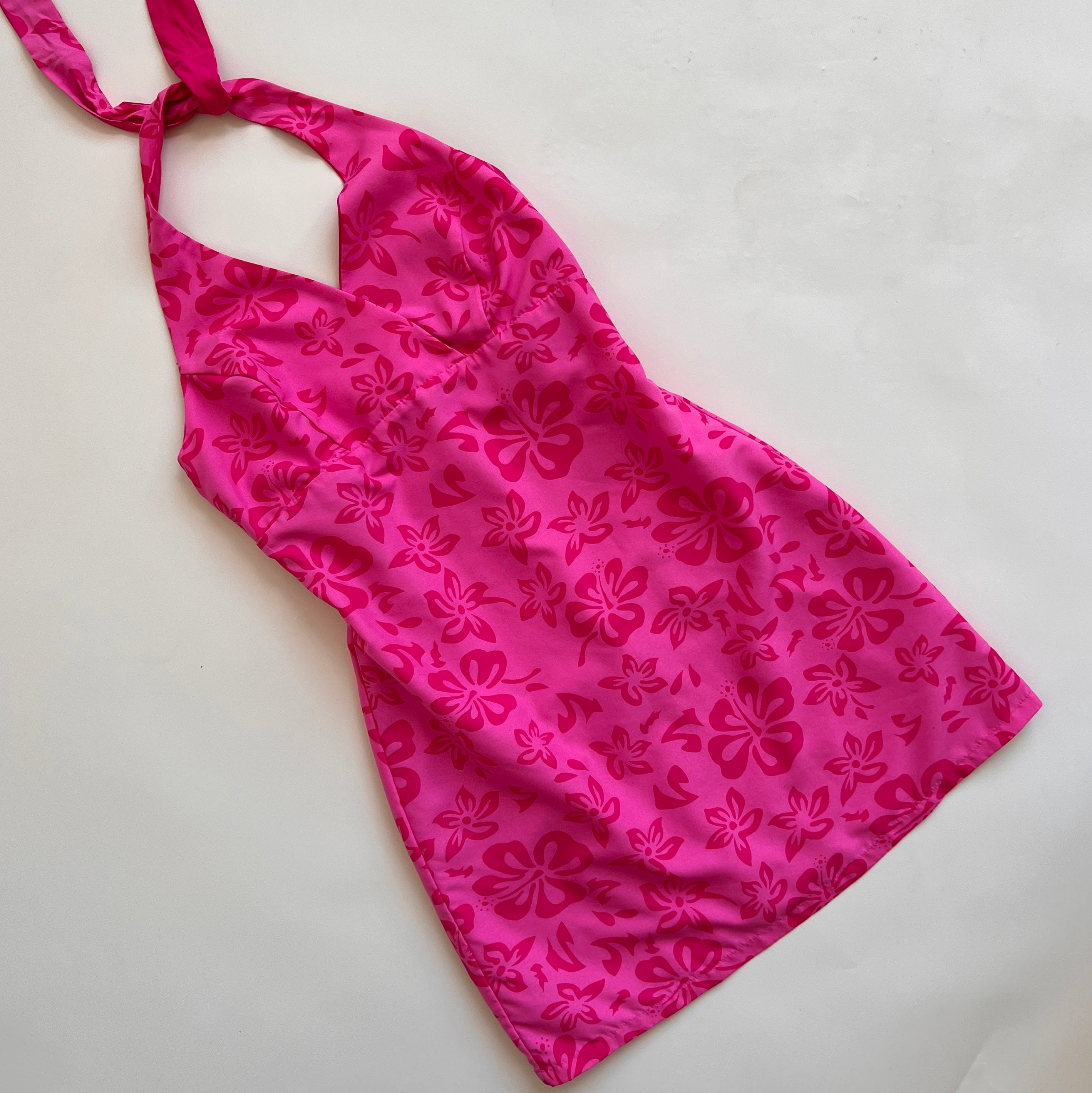 💓 Y2k tropical halter dress M/L