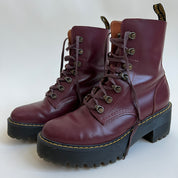Maroon doc martens size 9