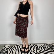 90s Abstract Print Midi Skirt