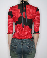 Rose Graphic Mesh Top (Medium)