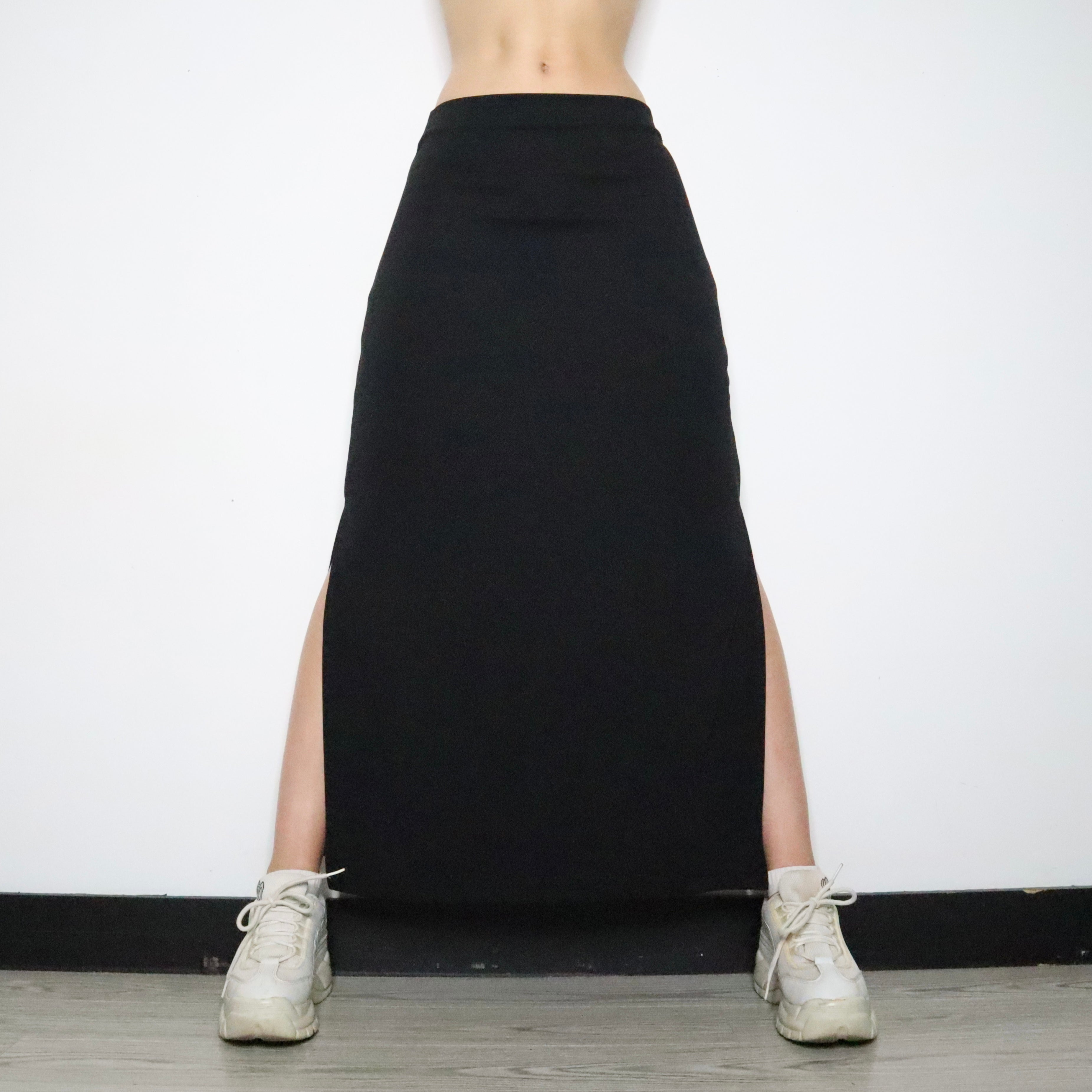 Black Slit Maxi Skirt (Small)