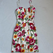 💐 floral satin bodycon dress