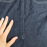 Denim Cargo Midi Skirt (Small) 
