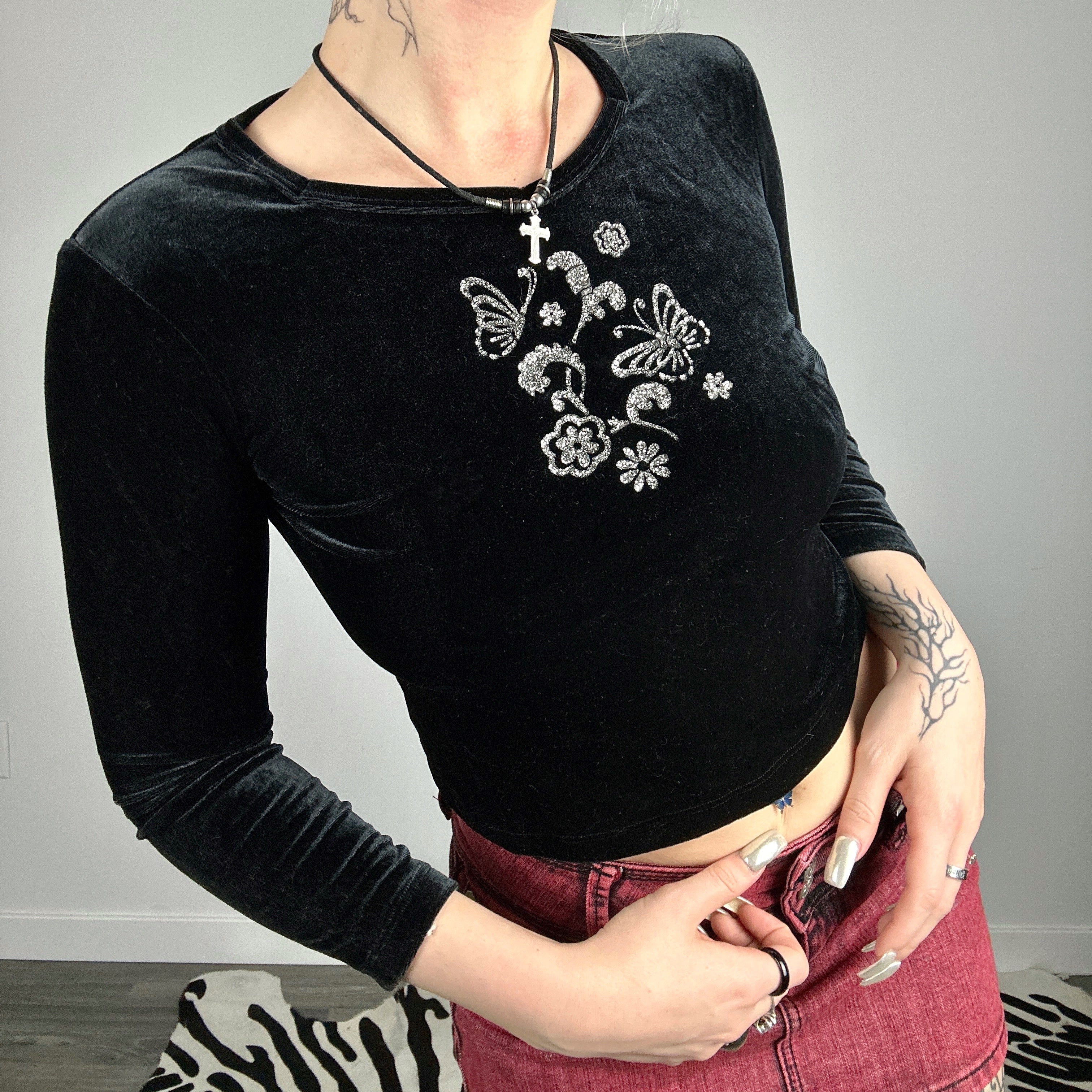90s Glitter Butterfly Longsleeve