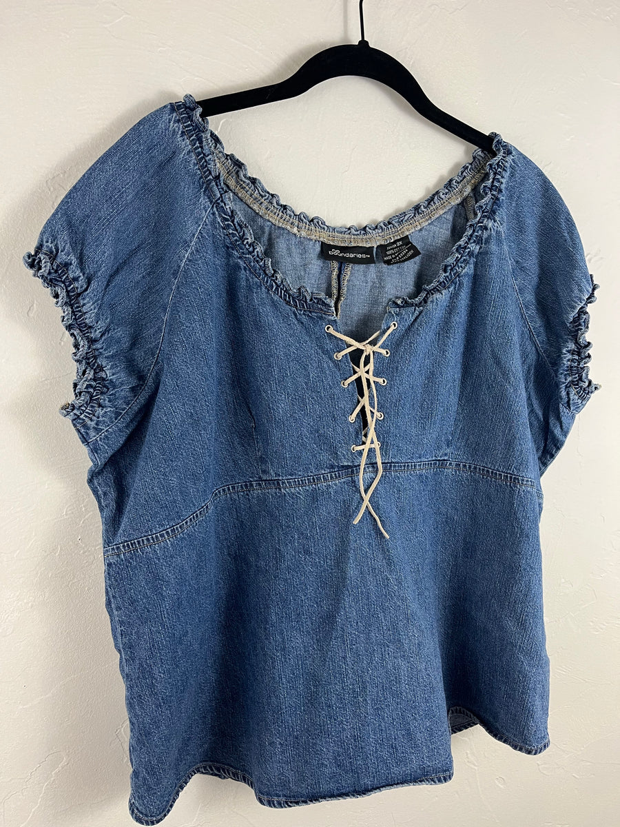 Y2K denim top XL