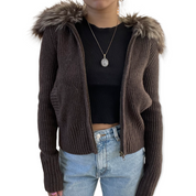 Fur zip up